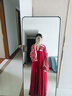 芷蘅間 千燈夜行 唐制漢服女法門(mén)寺外衫一片式齊胸裙新中式敬酒服新娘 紅色外衫一件 預售30天 M 曬單實(shí)拍圖