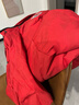 波司登25中大童極寒厚羽迷彩印花短款面包服連帽新年紅羽絨服 曬單實(shí)拍圖