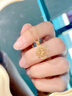 中國黃金（CHINA GOLD）碎碎冰四葉草黃金項鏈女足金櫻花吊墜生日禮物送女友老婆 足金四葉草吊墜【贈S925鏈】 曬單實(shí)拍圖