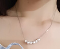 AJIDOU阿吉豆生日禮物項鏈女 春夏新款玫瑰紫水晶溫婉珍珠鎖骨鏈生日 曬單實拍圖