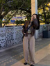 她芙（tafu）品牌女裝皮衣外套女2025春秋新款小個(gè)子寬松顯瘦機車(chē)服夾克上衣 咖色 M 110-125 曬單實(shí)拍圖