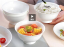 斯凱綈（Sky Top）米飯碗陶瓷小湯碗骨瓷純白家用喬遷酒店餐具4.5英寸金鐘碗4件套裝 曬單實拍圖