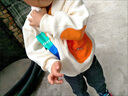G.DUCKKIDS小黃鴨男童春裝外套純棉寶寶2023新款兒童春秋款小童洋氣夾克女童 米白色雪糕拉鏈口袋外套 120cm 建議身高110到115cm 曬單實(shí)拍圖