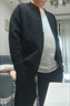 SUSTYLE國際一線(xiàn)品牌純色開(kāi)衫針織衫休閑毛衣外套韓版百搭休閑夾克式上衣 黑色 3XL  165-180斤 曬單實(shí)拍圖