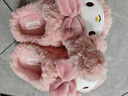 豬爸爸兒童棉拖鞋女童家居室內保暖防滑軟底三麗鷗卡通中童毛毛拖鞋粉24 曬單實(shí)拍圖