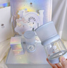 babycare歪頭仿母乳新生兒奶瓶禮盒防脹氣玻璃奶瓶4件套 靜謐藍(lán) 0-12月 曬單實(shí)拍圖