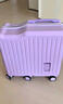歐遙兒童可坐行李箱男女小孩可騎乘拉桿箱寶媽遛娃萬(wàn)向輪小型旅行皮箱 寶寶騎行箱【熏衣紫】帶水杯架 20英寸 /六輪承重【適合6-12歲】 曬單實(shí)拍圖