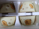 草莓餐具陶瓷一人食碗盤(pán)飯碗少女碗碟套裝可愛(ài)家用手柄烤盤(pán)高顏值 卡皮巴拉4.5英寸碗【4個(gè)裝】 曬單實(shí)拍圖