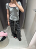 UR2025春季新款女裝休閑撞色邊字母刺繡短袖T恤UYY450220 中灰花灰 S 曬單實拍圖