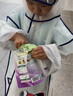 牧萌兒童雨衣男童女童防水全身雨披幼兒園小學(xué)生雨具 粉色草莓兔 S 曬單實拍圖