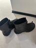 愛(ài)步（ECCO）靴子女 黑色厚底增高中筒套筒牛皮女靴 蹤跡220743 黑色22074301001 36 曬單實(shí)拍圖