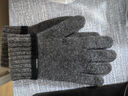 玖慕（JIUMU）純羊毛保暖手套男秋冬季男士毛線(xiàn)手套冬天開(kāi)車(chē)騎車(chē)防寒手套 曬單實(shí)拍圖