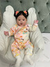 Shining Moment閃耀時(shí)刻 新生嬰兒寶寶連體衣長(cháng)袖爬服寶寶衣服春秋爬服空調服 長(cháng)袖爬服（A類(lèi)純棉 偏襟系帶） 80cm 曬單實(shí)拍圖