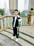 G.DUCKKIDS男童春秋裝套裝2024新款兒童裝中大童春秋季帥洋氣男孩運動(dòng)韓衣服 D2190綠色 170適合身高【155-162】厘米 曬單實(shí)拍圖