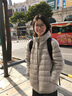 瑪嬌媚（Majiaomei）羽絨棉服女短款2025年冬季新款韓版修身排骨服輕薄棉衣連帽外套女 卡其灰 M 曬單實(shí)拍圖