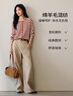 伊芙麗蔣欣代言條紋開(kāi)衫百搭職場(chǎng)鏤空顯瘦花邊針織衫2025秋新款女 釉底紅 L 115-130斤 曬單實(shí)拍圖