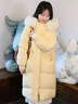 宏資琦羽絨棉服女冬季2025新款中長(cháng)款高級感加厚大毛領(lǐng)長(cháng)款棉衣棉襖外套 黃色 M （建議106—120斤） 曬單實(shí)拍圖