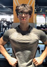 牧唯鯊魚(yú)紋收口健身短袖男夏季顯肌肉運動(dòng)緊身訓練服速干彈力修身T恤 灰色 上身一秒顯大 XL [建議130-150斤] 曬單實(shí)拍圖