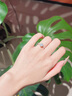 GLTEN一克拉莫桑鉆戒銀戒指女款結婚求婚紀念日生日禮物送女朋友老婆 曬單實(shí)拍圖