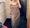 維多利亞的秘密 維密 光面順滑性感吊帶睡裙女飄逸奢華內搭外穿送禮送女友 3Y9S干枯玫瑰粉 11253730 XS 曬單實(shí)拍圖