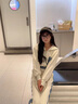 宏資琦休閑褲女裝2025春秋新款減齡開(kāi)衫衣服時(shí)尚拼接牛仔休閑運動(dòng)套裝女 白色 M 曬單實(shí)拍圖