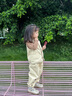 幼歌（YOUGE）嬰幼兒秋季新款親膚柔軟花邊領(lǐng)毛衣寶寶寬松舒適上衣潮 咖色 90 cm 曬單實(shí)拍圖