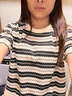 香影流蘇條紋黑色t恤女短袖2025夏裝新款寬松休閑風正肩圓領(lǐng)上衣 黑色 T恤款 M 160/84A/95-110斤 曬單實拍圖