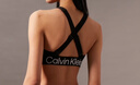 Calvin Klein內衣女士美拉德提花ck無(wú)鋼圈輕運動(dòng)可抽取墊交叉美背文胸QP3072O UB1-太空黑 M 曬單實(shí)拍圖