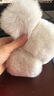 朋軒真獺兔毛圍脖韓國純色毛絨保暖雙面加厚皮草圍巾狐貍毛毛球圍脖 白灰色 9*65 曬單實(shí)拍圖