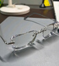 木九十眼鏡升級彈力鈦合金無(wú)邊框眼鏡近視可配度數鏡片眼鏡框MJ101FK060 SLC2 縞羽銀 曬單實(shí)拍圖