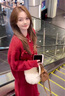雪妃藍琪紅色連衣裙秋冬女裝2025新款針織毛衣圣誕新年戰袍套裝一整套裙子 紅色套裝 M 曬單實(shí)拍圖