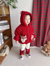 班喜迪女童套裝秋冬裝新款洋氣兒童拜年衣服寶寶嬰兒周歲禮服冬季小童裝 紅色 80 cm 曬單實(shí)拍圖