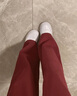 回力加絨褲子女2026新款秋冬季加厚本命年紅色休閑褲初中生保暖闊腿褲 曬單實(shí)拍圖