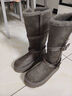 桂岐厚底毛毛加絨加厚保暖棉鞋長(cháng)筒雪地靴女冬季灰色2025新款雪地棉鞋 灰色長(cháng)筒 37 曬單實(shí)拍圖