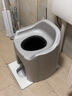 RX DOUGHNUT老人洗澡坐便兩用椅坐便凳蹲坑坐便器移動(dòng)馬桶淋浴凳廁所大便凳子 多功能坐便凳灰色+淋浴坐便兩用+雙桶 曬單實(shí)拍圖