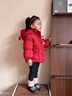 班喜迪女童棉服冬裝2025新款兒童加絨夾棉新年外套寶寶拜年服棉襖衣冬季 紅色 90 cm 曬單實(shí)拍圖
