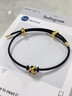 中國黃金（CHINA GOLD）黃金手鏈男款足球轉運珠手繩黑皮繩手飾新年節生日禮物送男友愛(ài)人 足球轉運珠手繩【黑繩】 曬單實(shí)拍圖