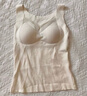 貓人女士保暖背心女帶胸墊蠶絲內衣羅紋蕾絲秋冬吊帶免穿文胸灰色L 曬單實(shí)拍圖