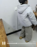 G.duck女童夾棉外套秋冬裝2025新款洋氣兒童裝冬季加厚棉衣大童連帽上衣 灰色 160 cm 曬單實(shí)拍圖