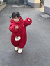 班喜迪嬰兒衣服冬裝嬰幼兒連體衣滿(mǎn)月百天女寶寶周歲禮服外出棉服拜年服 紅色 90cm 曬單實(shí)拍圖