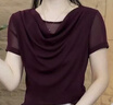 媽媽裝2026夏季新款時(shí)尚百搭純色堆堆領(lǐng)修身減齡短袖T恤上衣 紫紅色 2XL 曬單實(shí)拍圖