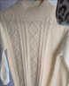 恒源祥秋冬季100%羊毛衫女士加厚寬松高級感新款羊毛絨衫半高領(lǐng)麻花毛衣 白色 M 曬單實(shí)拍圖