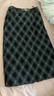 香影摩登格紋半身裙女深灰2025秋季新款優(yōu)雅復古后開(kāi)叉高腰裙子 深灰 M 160/64A/95-110斤 曬單實(shí)拍圖