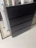 斗柜臥室抽屜柜子儲物柜黑色落地床尾置物柜客廳靠墻收納柜五斗柜 【單排四斗板材加厚】高級黑60-40-89CM 曬單實(shí)拍圖