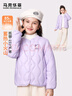 馬克華菲女童羽絨服兒童外套冬季羽絨內膽中大童保暖棉衣輕薄冬裝 紫 130 曬單實(shí)拍圖