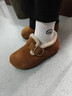百麗（Belle）周雨彤同款全麥吐司毛里勃肯鞋女冬季商場(chǎng)保暖棉鞋E6V1DDM5 棕色【方槍槍同款】 36 曬單實(shí)拍圖
