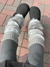 COSMICKISS復古針織襪套女秋冬保暖疊穿圣誕小腿襪韓系歐美雪花堆堆襪 復古針織襪套-淺灰-均碼 曬單實(shí)拍圖