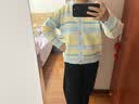 妙奕嘉條紋開衫毛衣女2026冬季外穿毛衣針織衫外套內搭打底毛衣女裝 溫柔風條紋軟糯開衫毛衣【藍色】 均碼 (建議80-130斤） 曬單實拍圖
