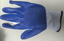 浸膠勞保手套丁腈加厚耐磨防滑掛膠手套工地施工勞保涂膠尼龍手套 5倍耐磨丁晴手套518藍白120雙 曬單實(shí)拍圖