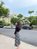 LAGOGO【云感】蓄熱保暖簡(jiǎn)約T恤女拉谷谷春秋新款修身圓領(lǐng)上衣 黑灰(WR) M 曬單實(shí)拍圖